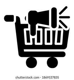 Promotion icon vector illustration in solid style for any projects, use for website mobile app presentation