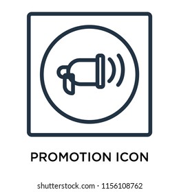Promotion icon vector isolated on white background, Promotion transparent sign , linear pictogram or outline logo design in lined style