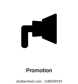 Promotion icon vector isolated on white background, logo concept of Promotion sign on transparent background, filled black symbol