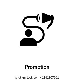 Promotion icon vector isolated on white background, logo concept of Promotion sign on transparent background, filled black symbol