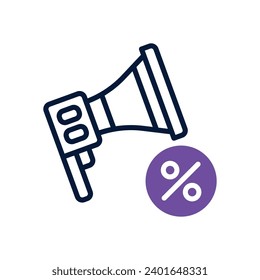 icono de promoción. icono de línea vectorial para tu sitio web, móvil, presentación y diseño de logotipo.
