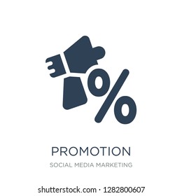 promotion icon vector on white background, promotion trendy filled icons from Social media marketing collection, promotion vector illustration