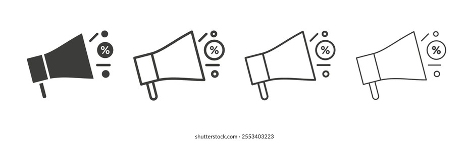 Promotion icons collection. vector set in black color