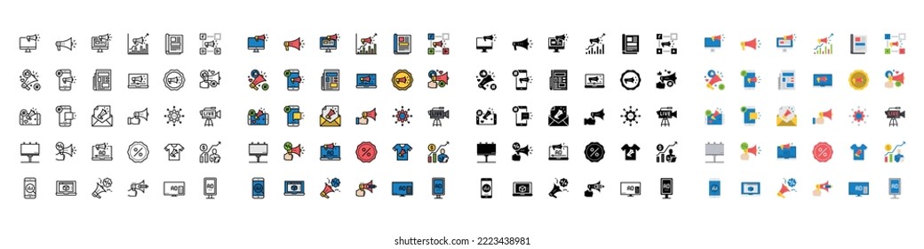 Iconos De Promoción Diseñar Conjunto Simple Para Utilizar En El Sitio Web Gráficos Infografías De Logotipos, Ilustración De Icono De Colección De Símbolo De Mejor Calidad 