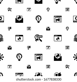 promotion icons pattern seamless. Included editable filled Marketing solutions, Social Marketing, Creative campaign, Mail marketing icons. promotion icons for web and mobile.