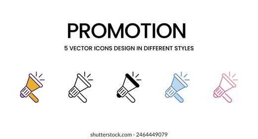 Promotion icons set in different style vector stock illustration