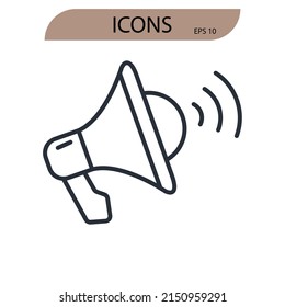 símbolos de promoción elementos vectoriales para web infográfica