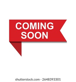 Promotion label. coming soon sticker and tag label. red coming soon vector banner ribbon. sale promo banner