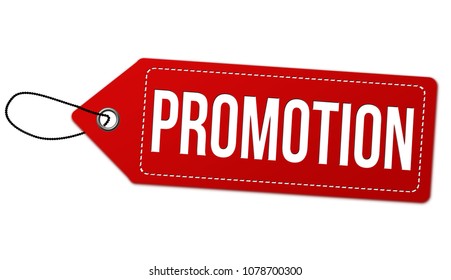 Promotion label or price tag on white background, vector illustration