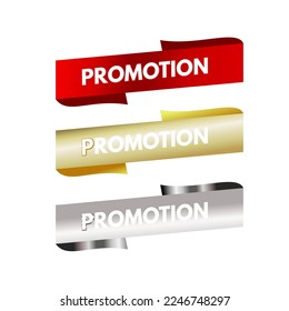 promotion label - a set of markings in three colors