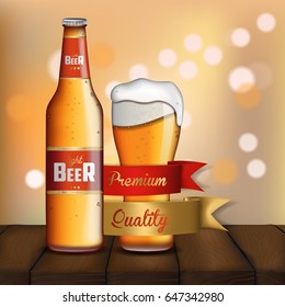 promotion light beer. realistic. vector illustration