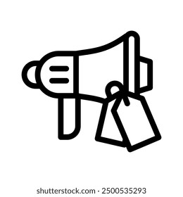 Gráfico de Vector de ilustración de icono de línea de promoción. Gráfico simple del Vector de la ilustración del elemento, conveniente para el App, los Sitios web, y las presentaciones aisladas en el fondo blanco