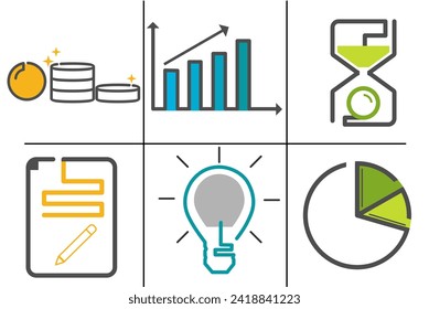 promotion line icons collection. UI icon set. Thin outline icons pack with combination color elegant