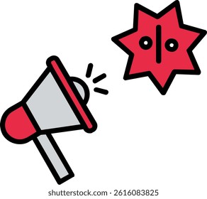 Promotion Line Vector Icon Design
