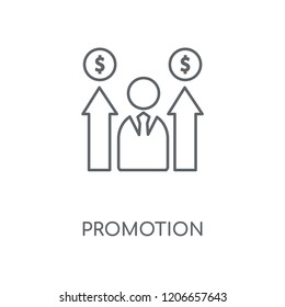 Promotion linear icon. Promotion concept stroke symbol design. Thin graphic elements vector illustration, outline pattern on a white background, eps 10.