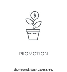 Promotion linear icon. Promotion concept stroke symbol design. Thin graphic elements vector illustration, outline pattern on a white background, eps 10.
