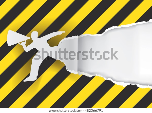\
\
Promotion man with construction\
sign.\
Promotion man ripping paper with construction sign with\
place for your image or text. Vector\
available.