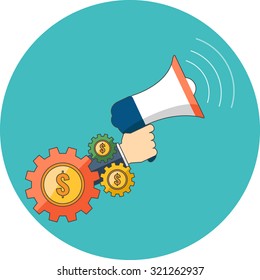 Promotion, marketing concept. Vector flat design