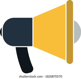 Werbung für Megaphone-Symbol Flaches Farbdesign. Vektorgrafik.