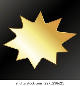 Promotion message cloud gold color design. Banner for sale, discounts and special offer