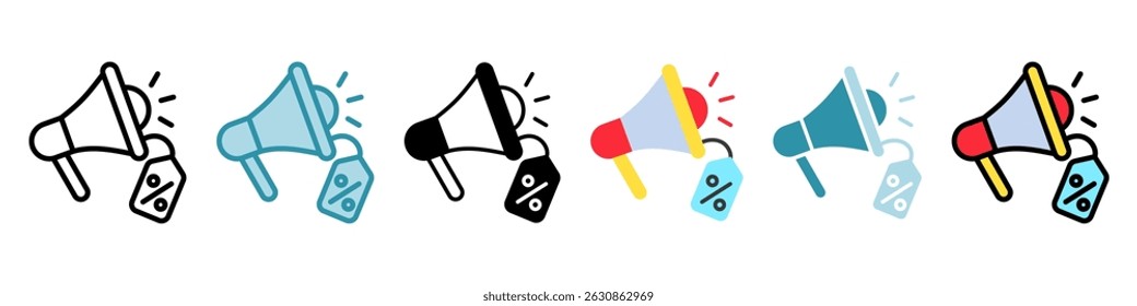 Promotion multi style, mini illustration icon set. use for modern concept, print, UI, UX kit, web and app development. Vector related to sales, logistic and ecommerce