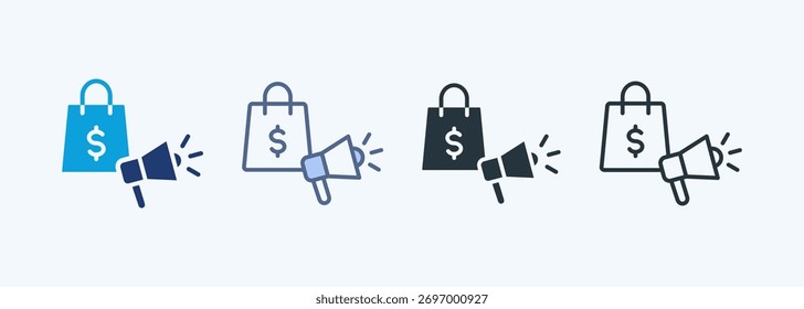 Coleção de Ícones de Vários Estilos de Promoção