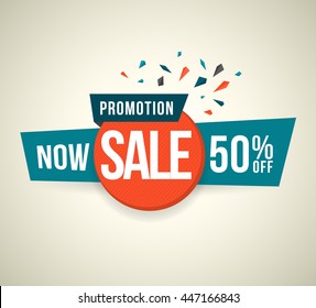 Promotion Now sale 50% off. Vector illustration.
