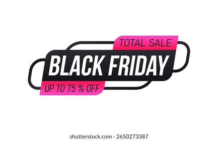 Promotion offer with banner black friday background label sticker market isolated season fashion message store flier text business price advertising template design vector special badge discount

