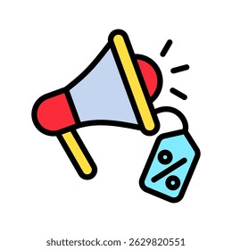 Promotion outline color, mini illustration icon. use for modern concept, print, UI, UX kit, web and app development. Vector related to sales, logistic and ecommerce

