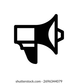 Promoção. Ícone de vetor de traçado com contorno e detalhes preenchidos em preto.