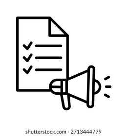 Ilustración vectorial de icono de contorno de Plan de promoción
