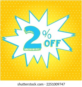 Promoción post 2% de descuento ofrece ilustración vectorial