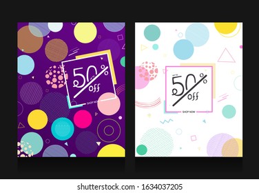 Promotion Posters with Memphis style suitable for Social Media banner or Social Media stories