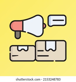 Promotion Product Icon Vector Illustration. Flat Outline Cartoon. Shopping and Ecommerce Icon Concept Isolated Premium Vector