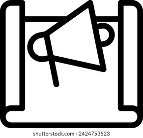 Promotion project development icon with black outline style. promotion, discount, design, banner, template, advertising, offer. Vector Illustration