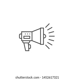 Promotion Related Vector Thin Line Icon. Isolated on White Background. Editable Stroke. Vector Illustration.