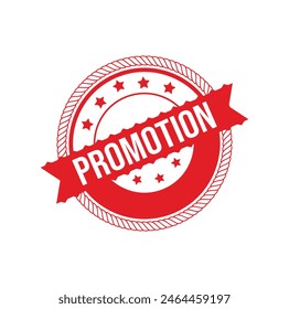 Promoción Diseño de sello de goma. ILUSTRACIÓN VECTORIAL.