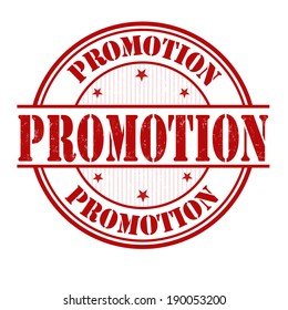 Promotion rubber stamp on white, vector illustration