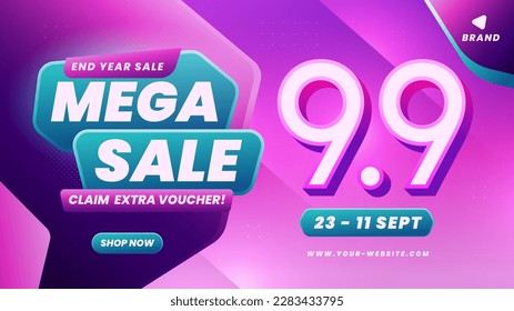 Promotion sale ad banner mega sale 9.9 background