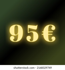 95€ promotion sale for website, internet ads, social media. Big sale and super sale coupon code euro, discount gift voucher coupon summer offer ends weekend