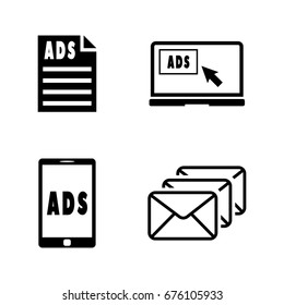Promotion. Simple Related Vector Icons Set for Video, Mobile Apps, Web Sites, Print Projects and Your Design. Black Flat Illustration on White Background.
