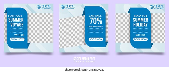 promotion Social media Banner Cruise Industry Square Content Carousel ads creative beach excursion sign