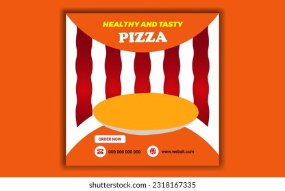 promoción publicación en medios sociales, vector Pizza venta oferta de plantilla Diseño de plantilla