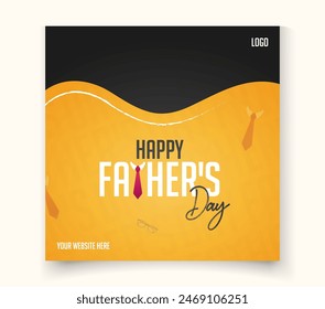 a promotion social media poster banner for Father's Day with a yellow and black background