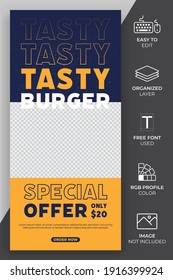 Promotion Social Media Story Template Vector Design. Food Post Template Can Be Use For Feed And Marketing