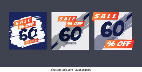 Promotion square banner collection 60% OFF