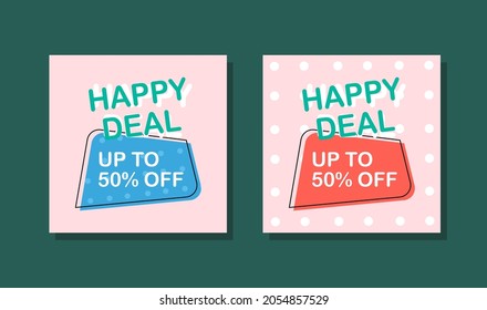 Promotion square web banner for social media mobile apps. Elegant sale and discount backgrounds with abstract pattern. Big sale modern banner template design for web Sale special up to 50% off.