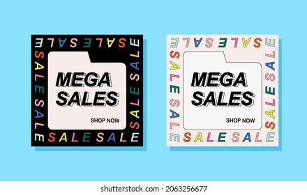 Promotion square web banner for social media mobile apps. Elegant sale and discount backgrounds with abstract pattern. Big sale modern banner template design for web Sale special up to 50% off.