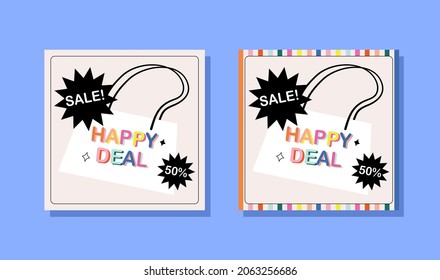 Promotion square web banner for social media mobile apps. Elegant sale and discount backgrounds with abstract pattern. Big sale modern banner template design for web Sale special up to 50% off.