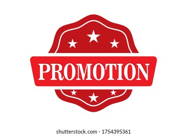 promotion. stamp. red round promotion sign